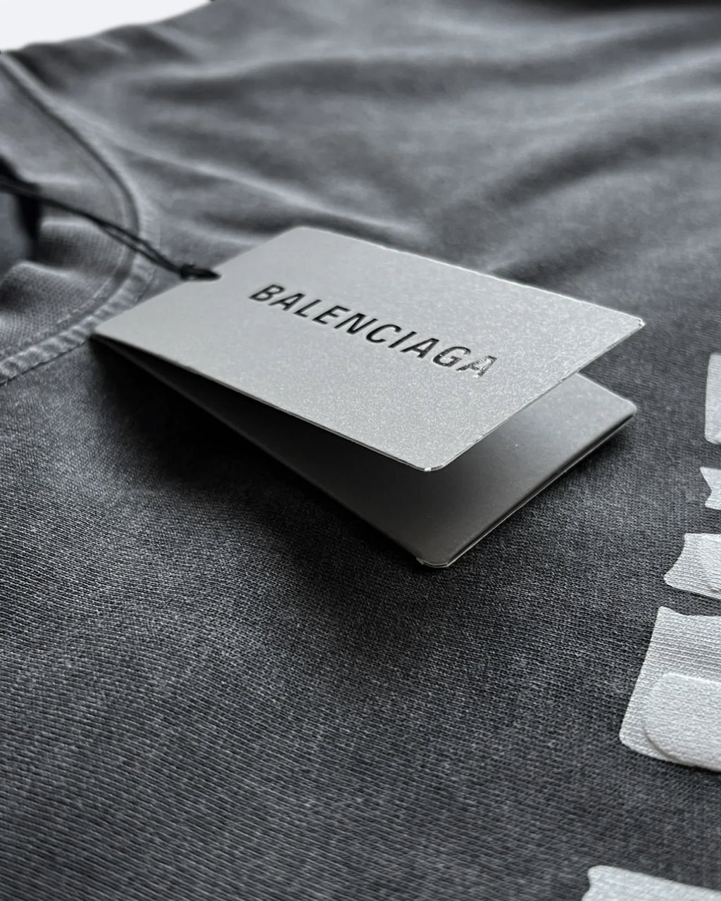 Balenciaga - White Tape T-Shirt - Dark Gray