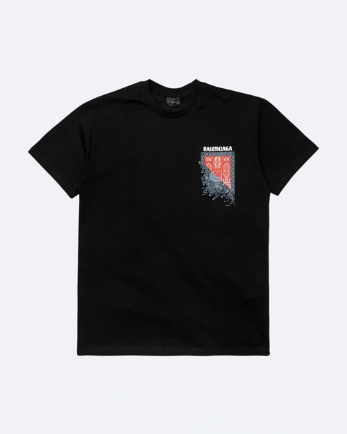 Balenciaga - Red Bandana T-Shirt - Black