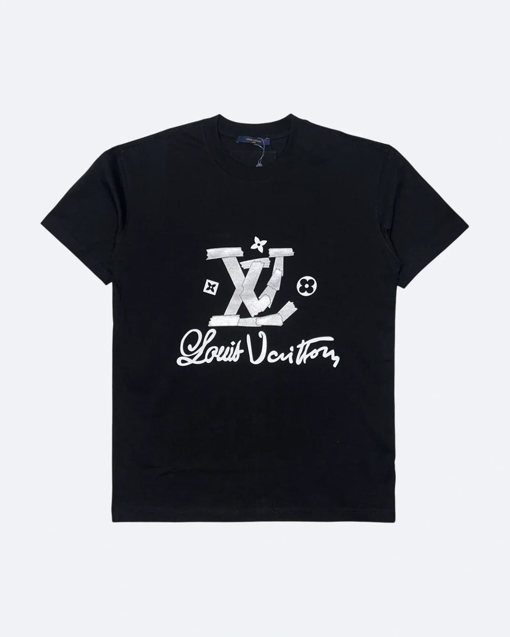 LVTN - Silver Tape Monogram T-Shirt - Black