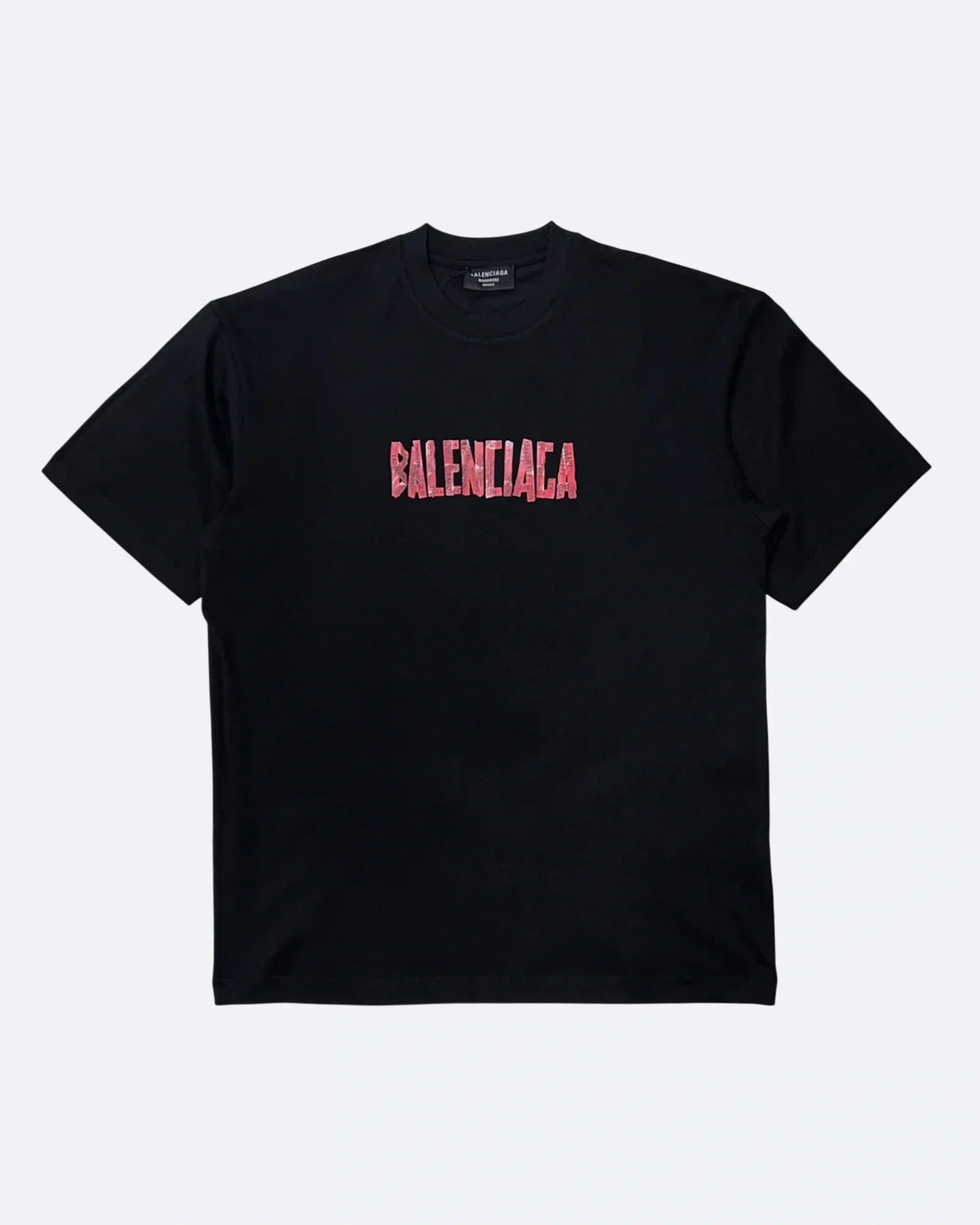 Balenciaga - Red Caution Tape T-Shirt - Black