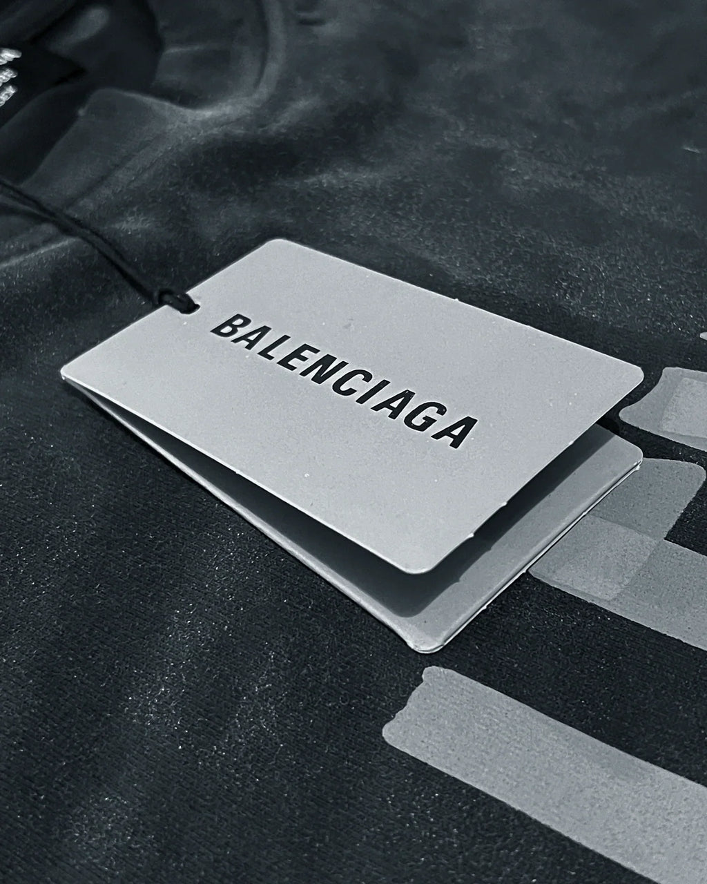 Balenciaga - Yellow Tape Distressed T-Shirt - Washed Black