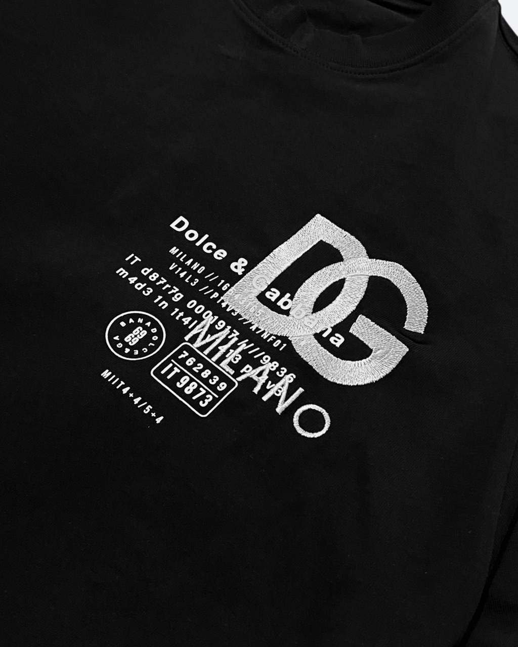 Dolce & Gabbana - Stamp Logo Embroidery T-Shirt - Black