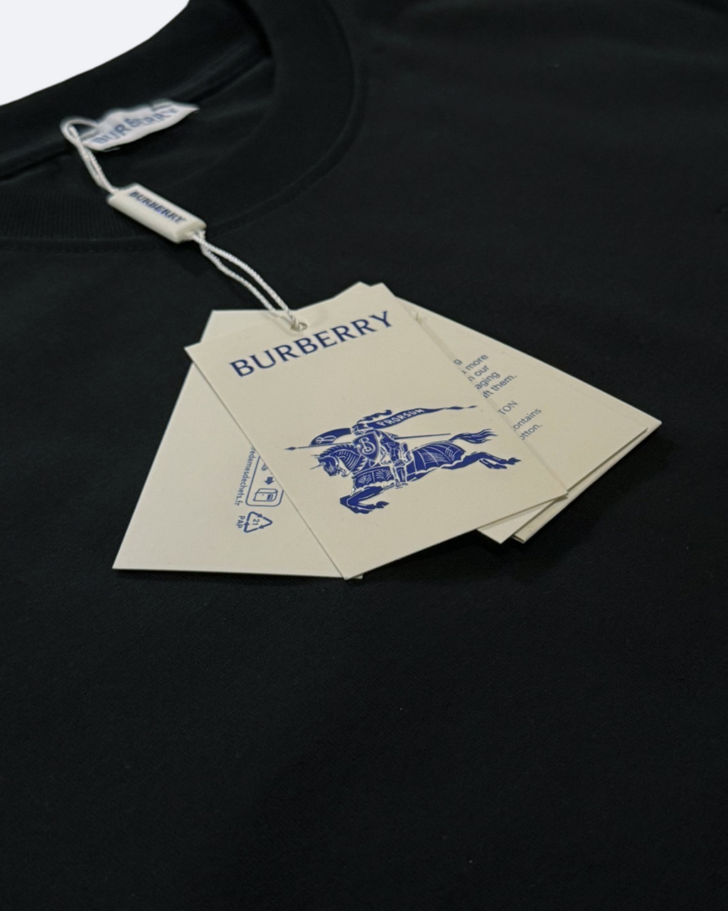 Burberry - Check Stripe Sleeve T-Shirt - Black