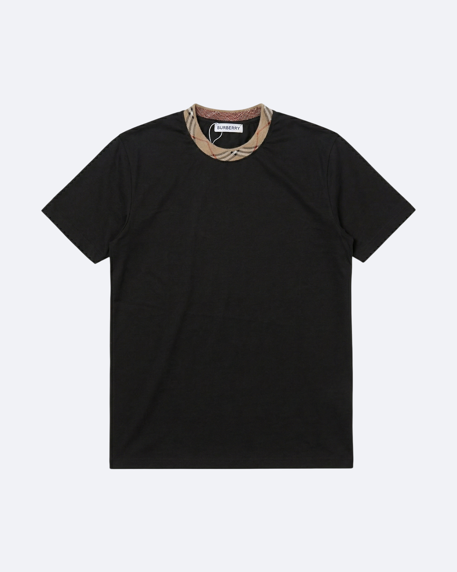 Burberry - Neckband Pattern T-Shirt - Black