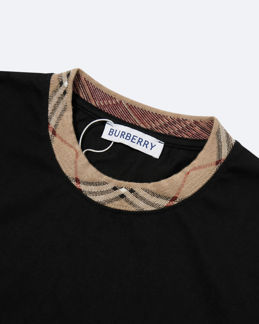 Burberry - Neckband Pattern T-Shirt - Black