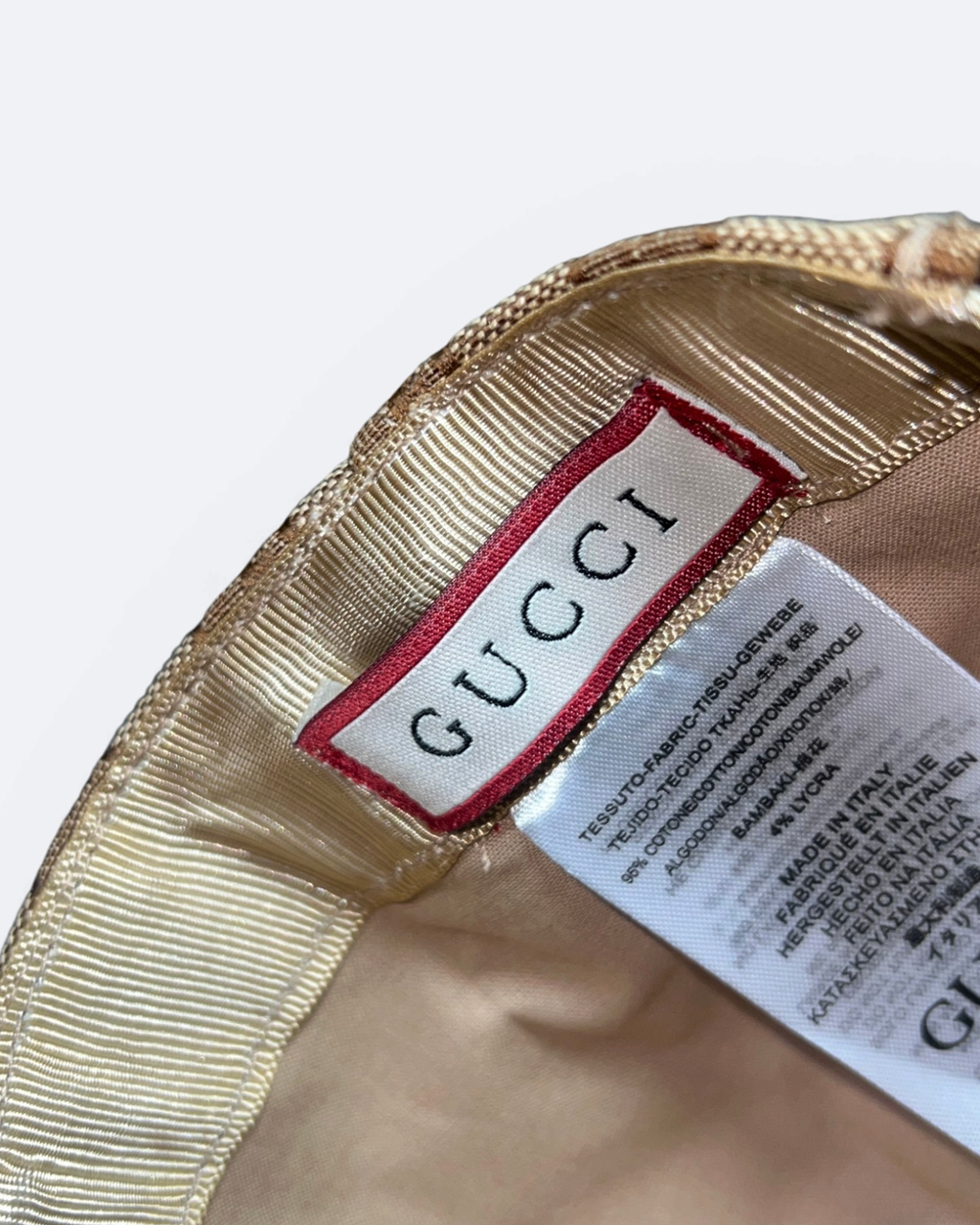 GC - GG Pattern Stripe Cap - Beige