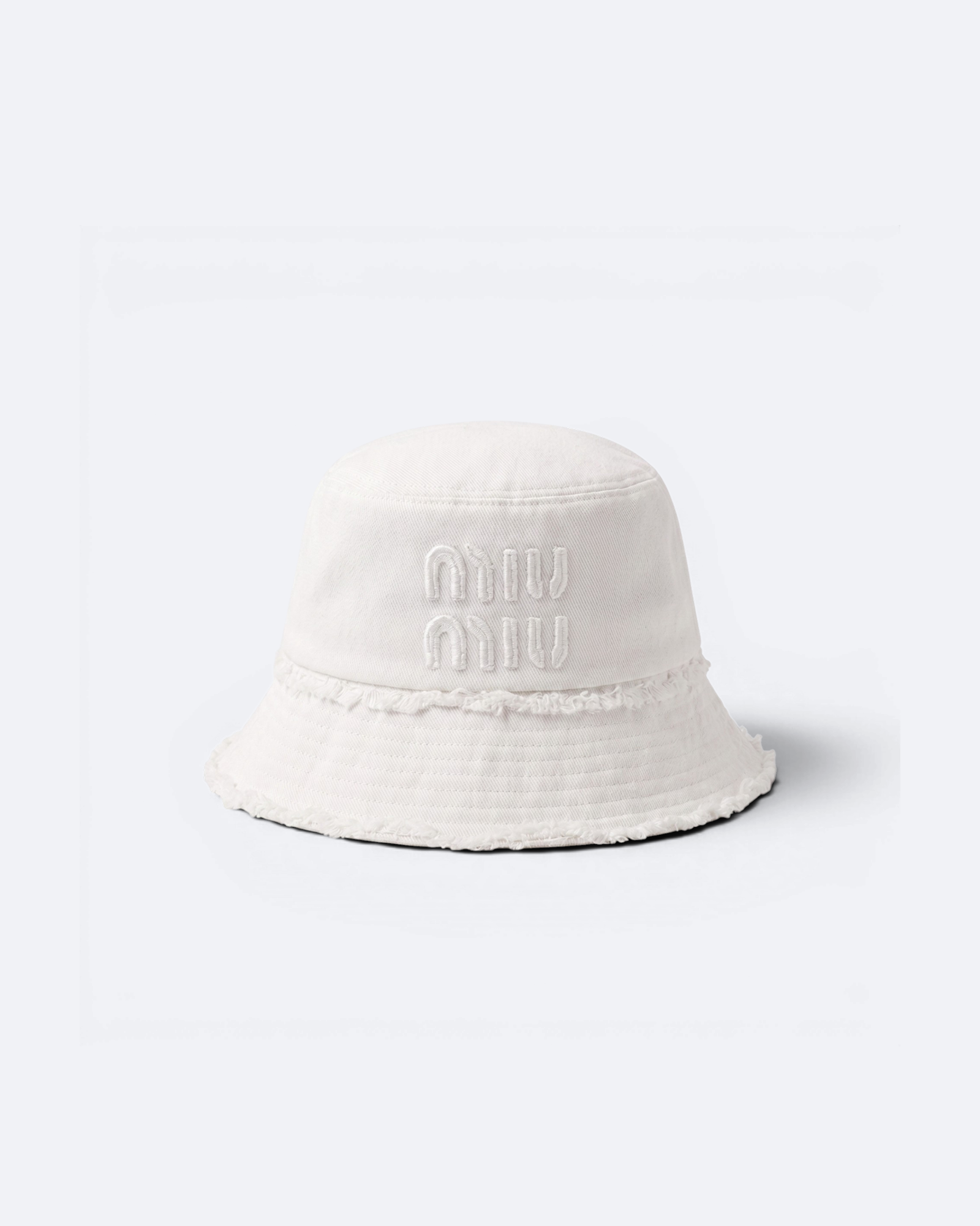 Miu Miu - Distressed Bucket Hat - White
