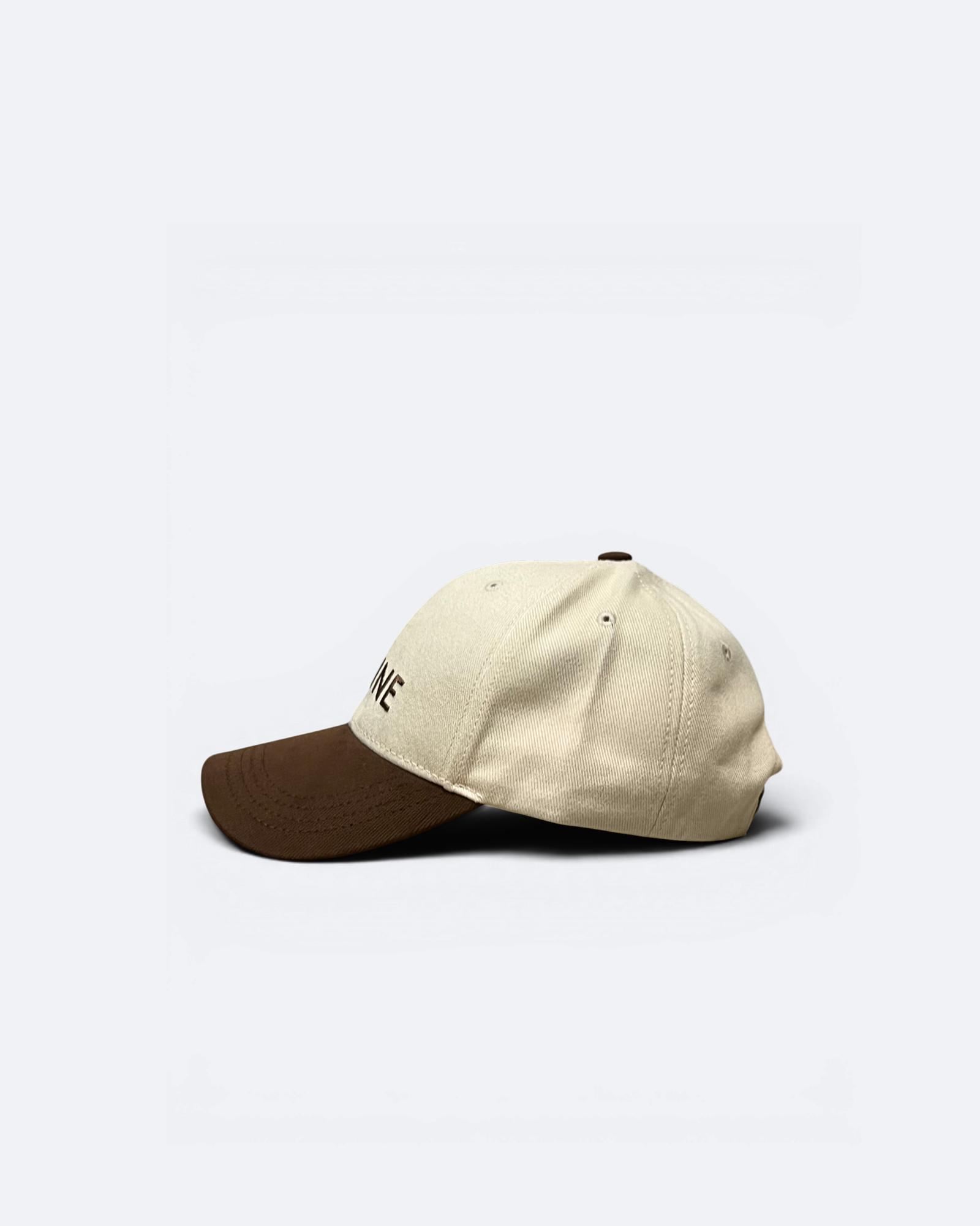 Celine - Logotype Embroidery Cap - Cream/Brown