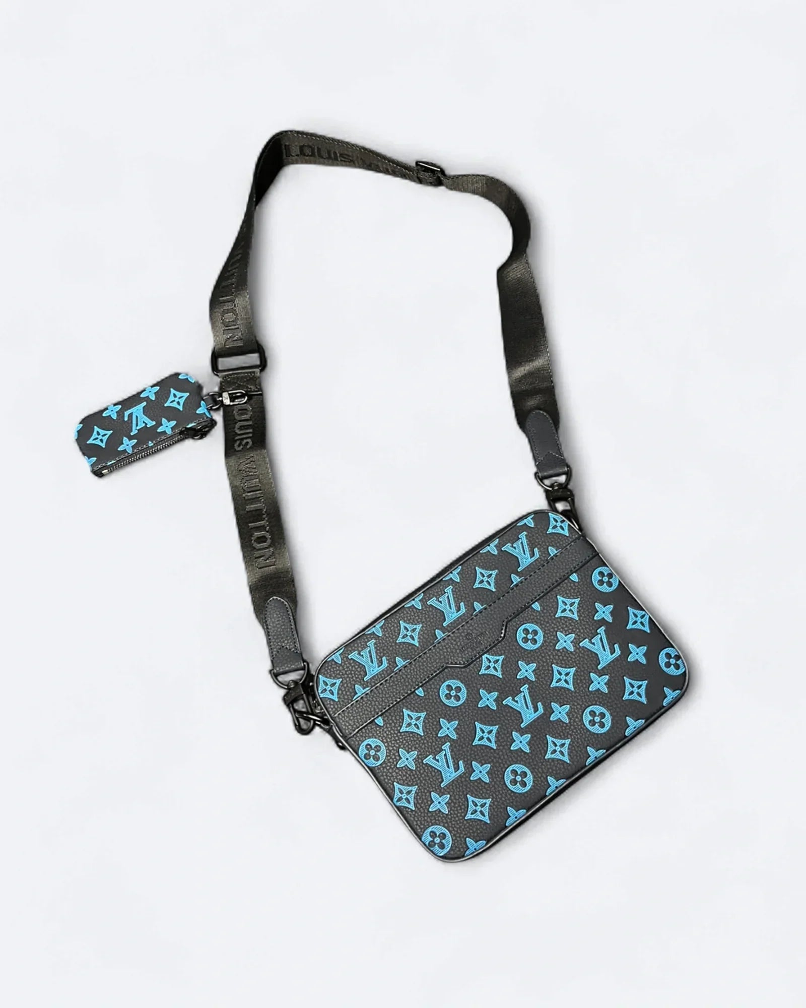 LVTN - Monogram Pattern Trio Set Bags - Dark Blue/Blue
