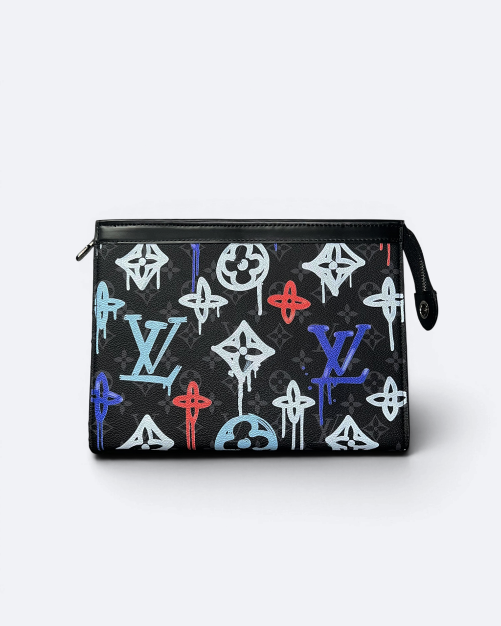 LVTN - Graffiti Pattern Clutch - Black