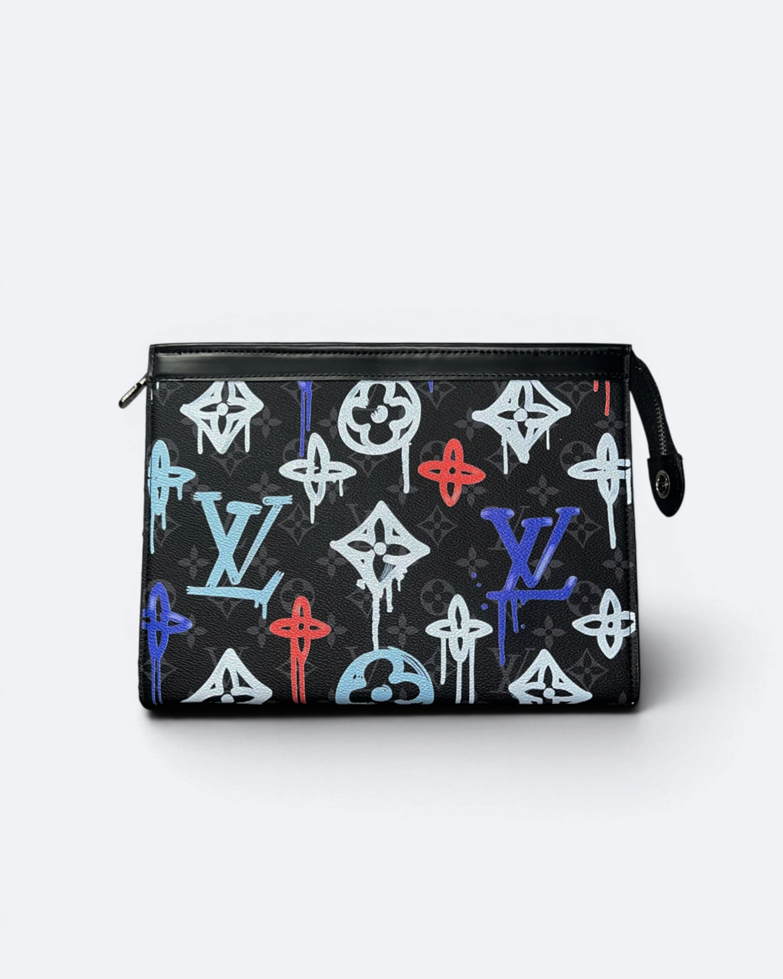 LVTN - Graffiti Pattern Clutch - Black