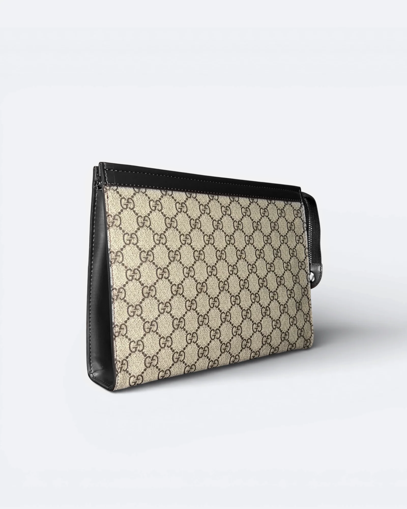 GC - GG Pattern Clutch - Beige/Black