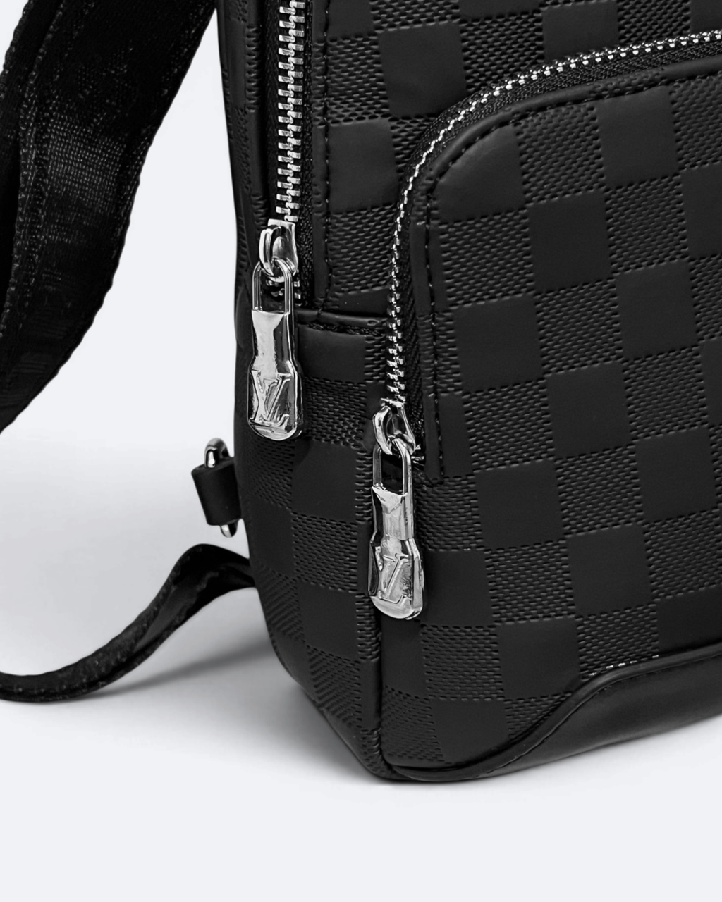 LVTN - Damier Embossed Avenue Crossbody Bag - Black