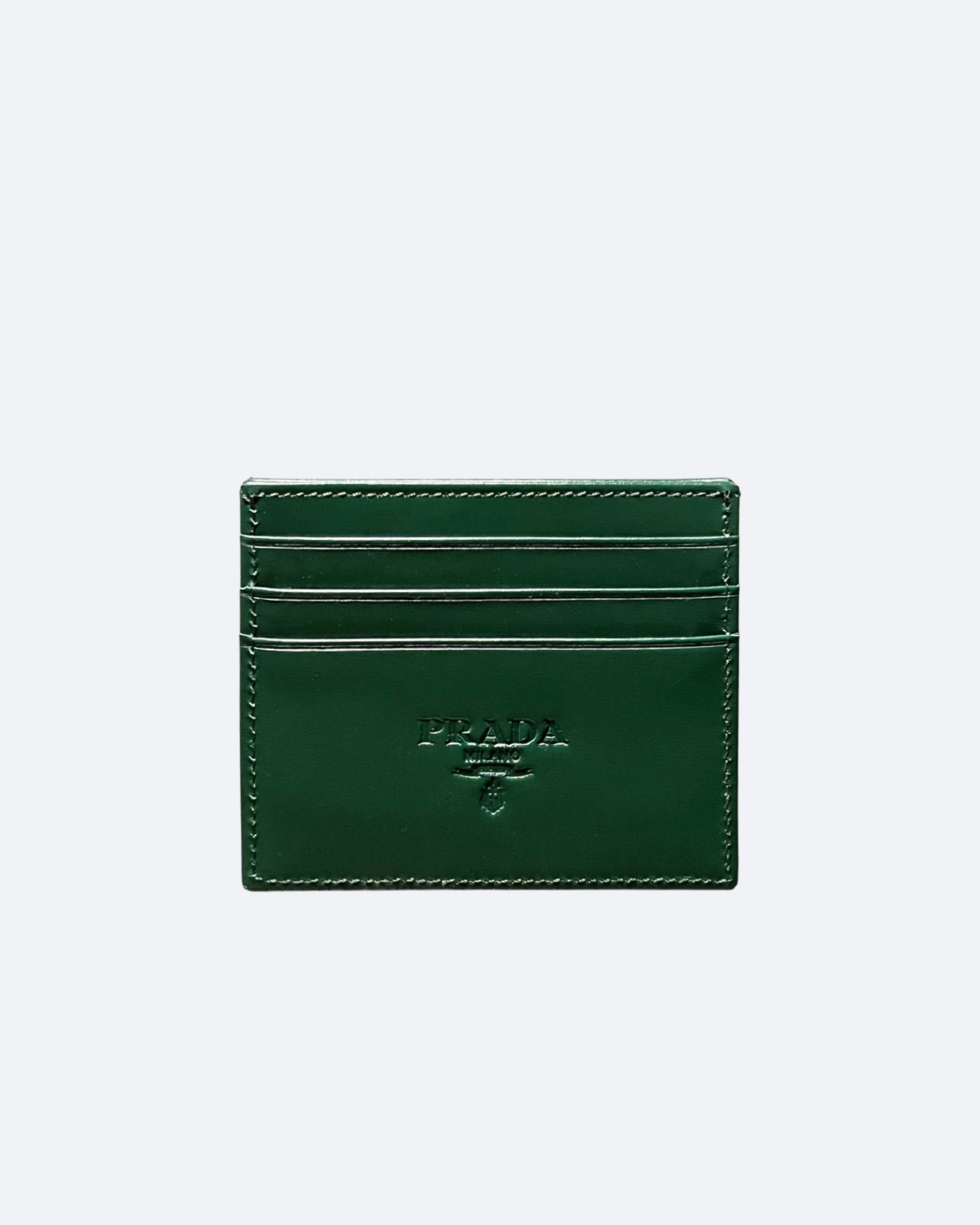 Prada - Logo Plate Cardholder - Dark Green