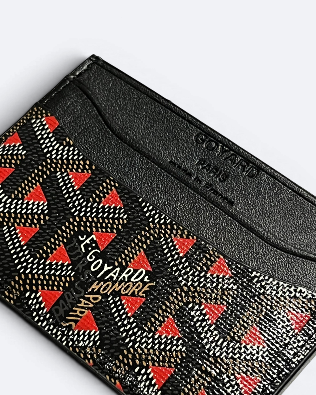 Goyard - Goyardine Pattern Cardholder - Black/Red