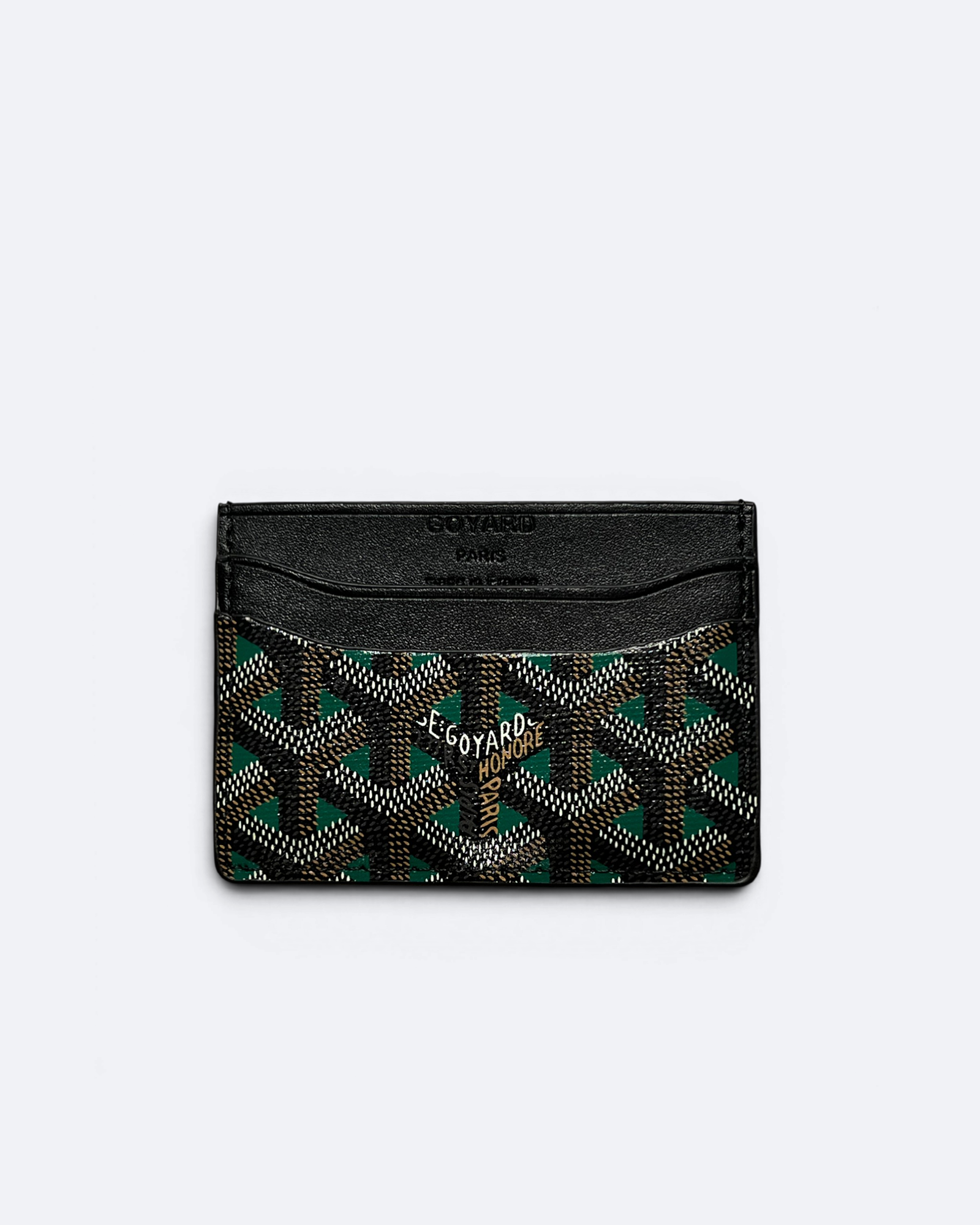 Goyard - Goyardine Pattern Cardholder - Black/Green