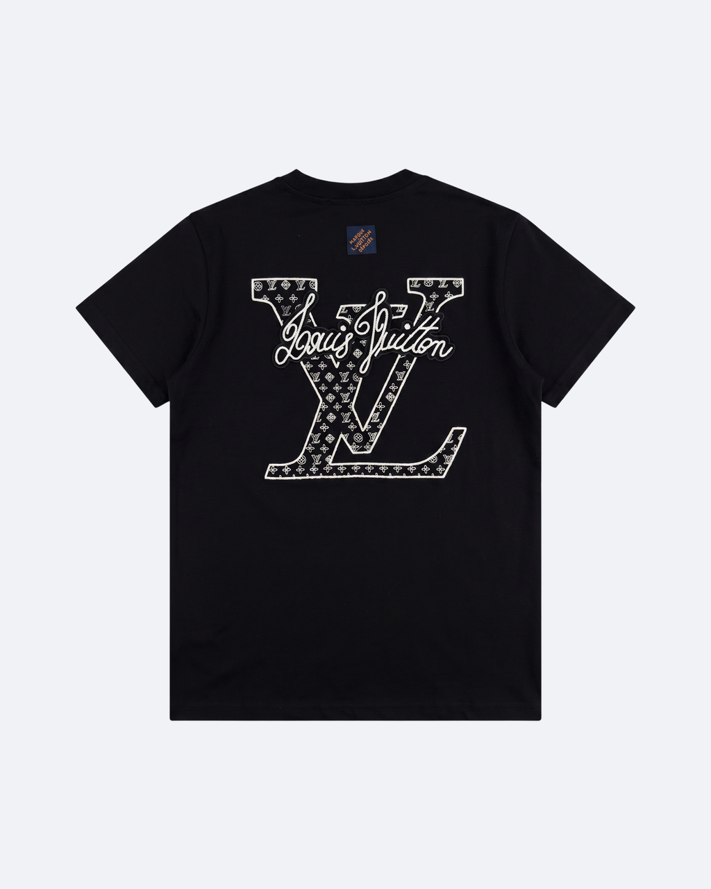LVTN - Cursive Monogram Embroidery T-Shirt - Black