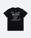 LVTN - Cursive Monogram Embroidery T-Shirt - Black