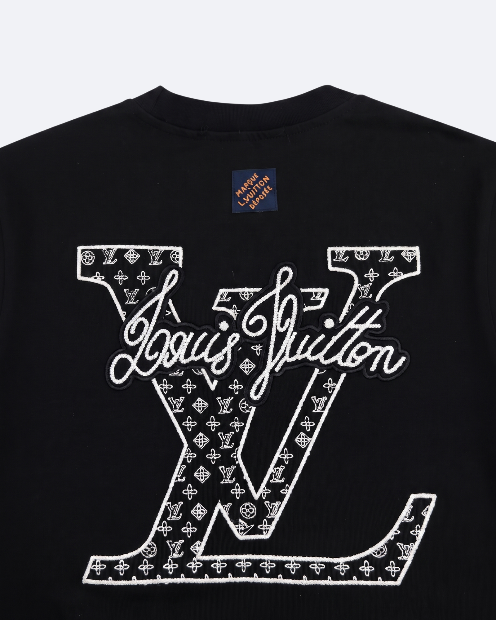 LVTN - Cursive Monogram Embroidery T-Shirt - Black