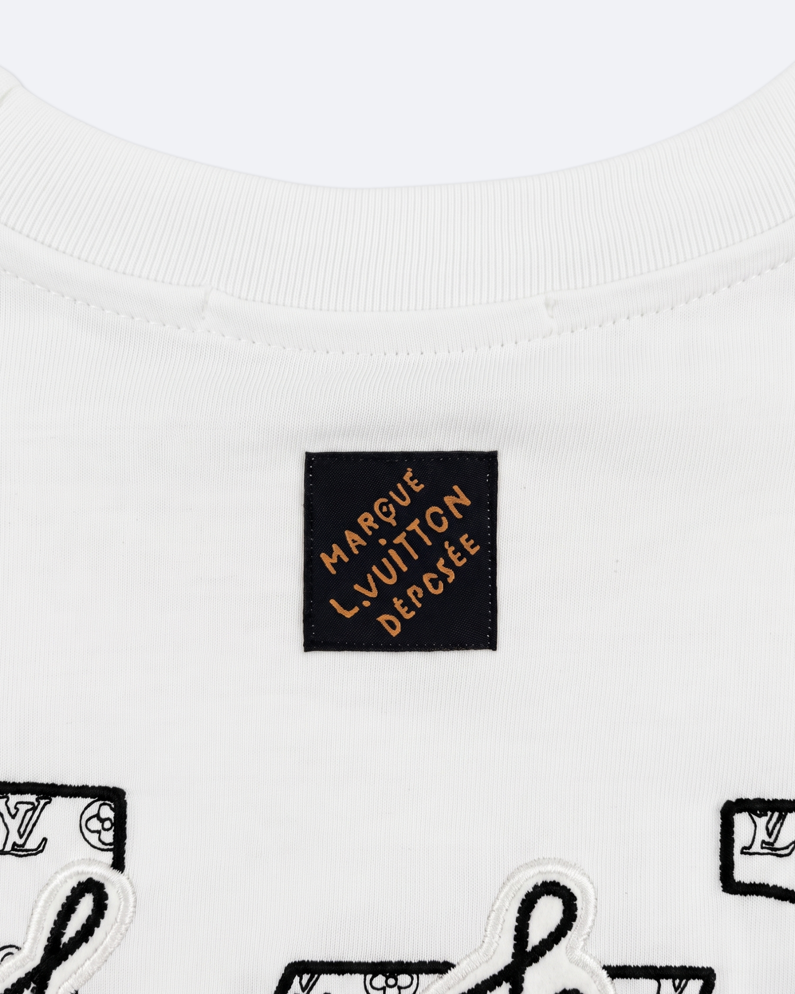 LVTN - Cursive Monogram Embroidery T-Shirt - White