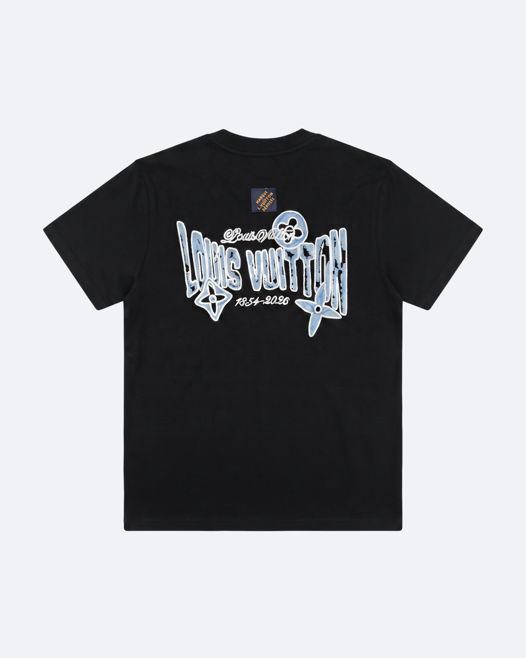 LVTN - Blue Monogram Embroidery T-Shirt - Black