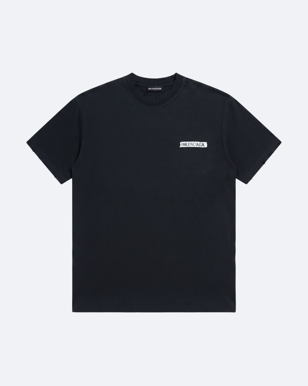Balenciaga - Brush Tape Distressed T-Shirt - Dark Gray