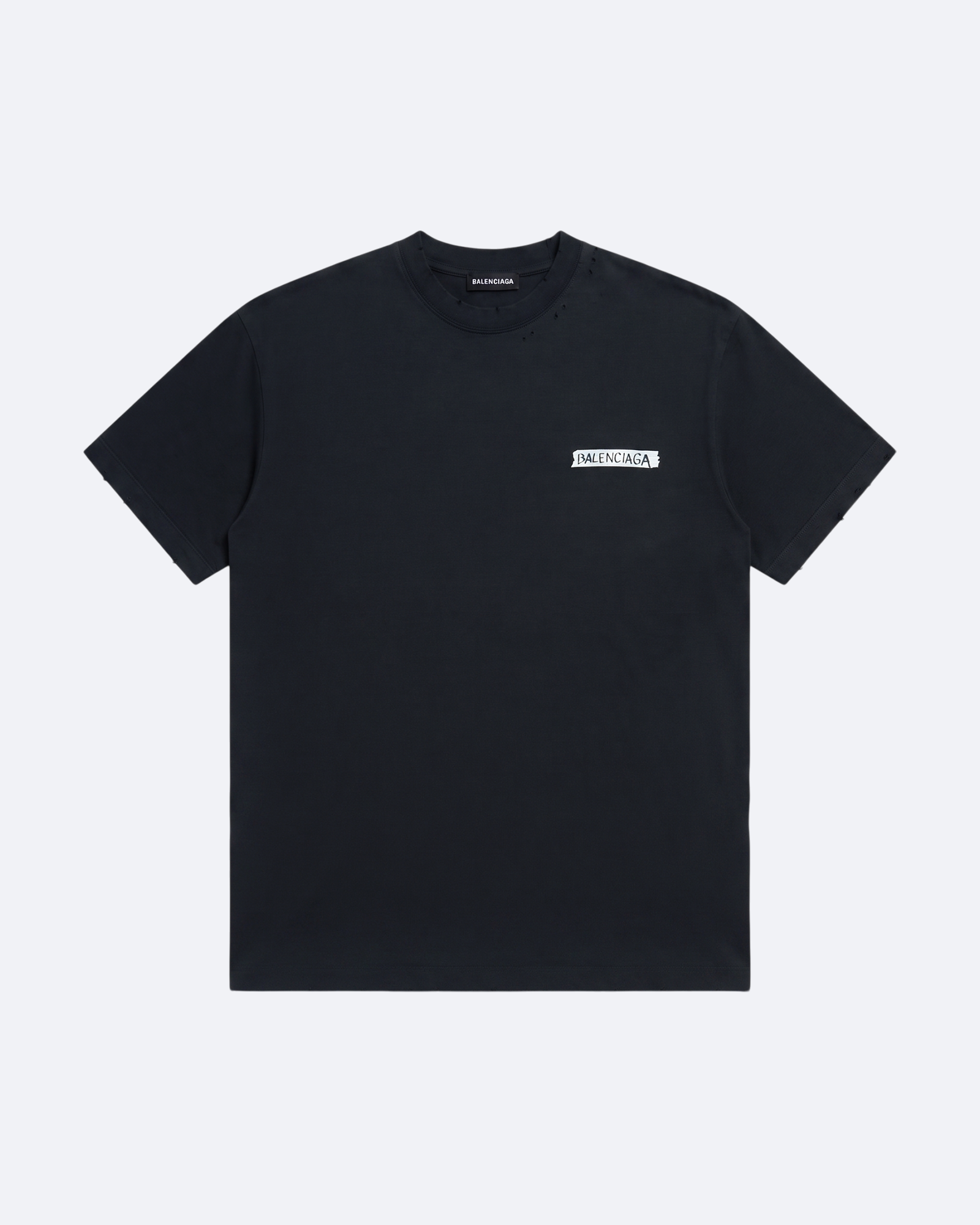 Balenciaga - Brush Tape Distressed T-Shirt - Dark Gray