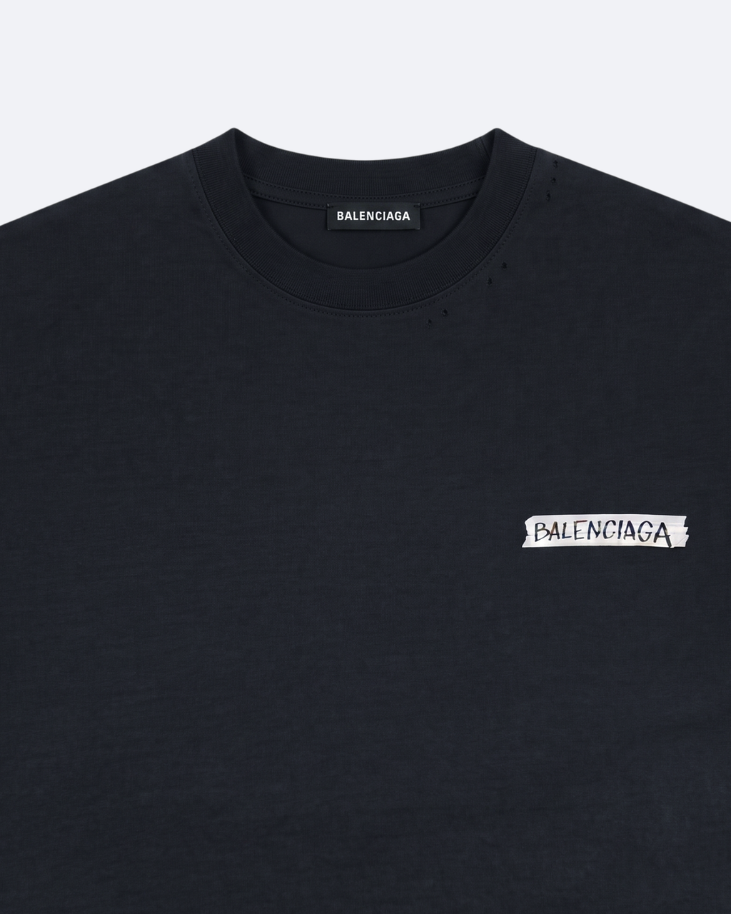Balenciaga - Brush Tape Distressed T-Shirt - Dark Gray