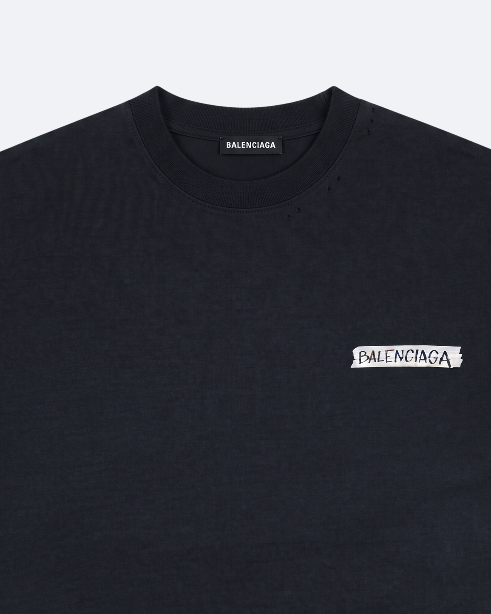 Balenciaga - Brush Tape Distressed T-Shirt - Dark Gray