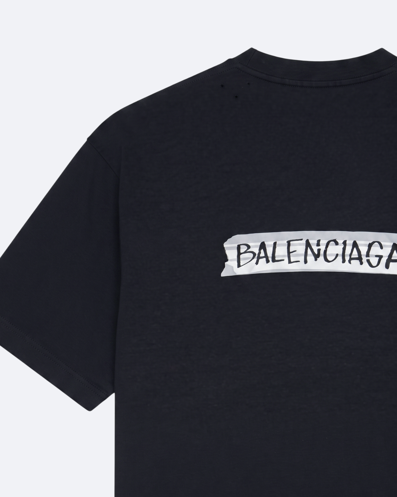 Balenciaga - Brush Tape Distressed T-Shirt - Dark Gray