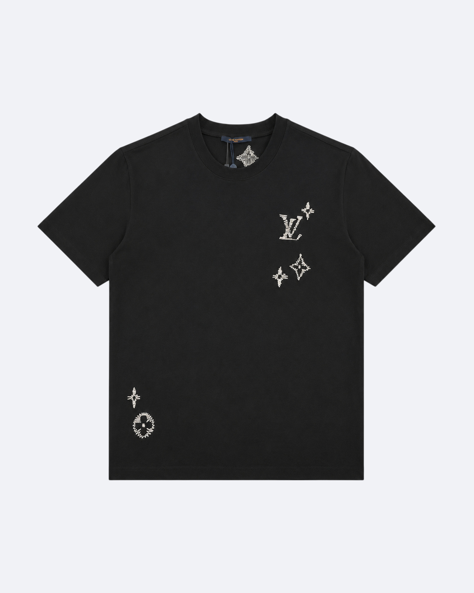 LVTN - Monogram Glitch Embroidery T-Shirt - Black