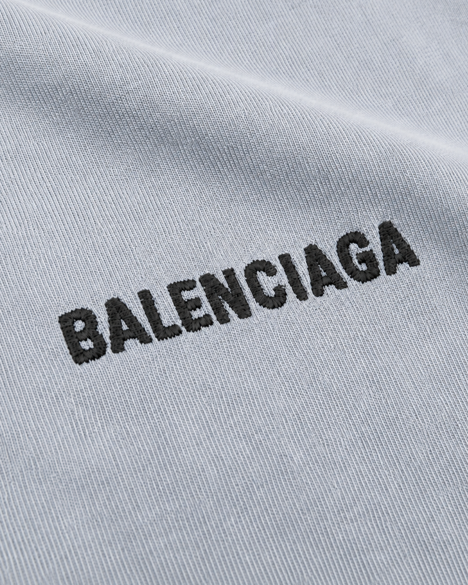 Balenciaga - Classic Logo Distressed T-Shirt - Light Blue