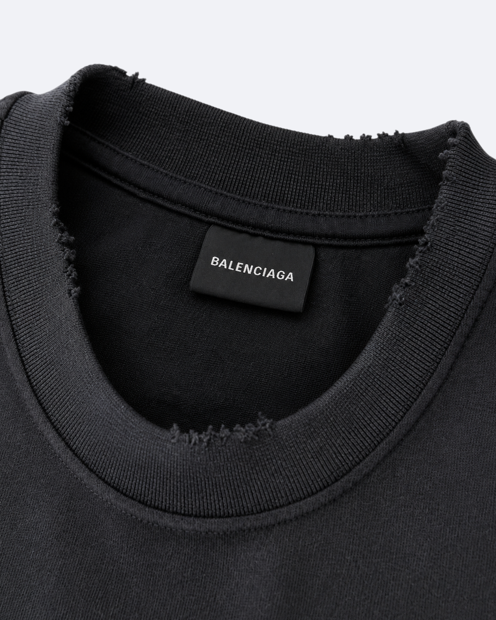 Balenciaga - Classic Logo Distressed T-Shirt - Dark Gray
