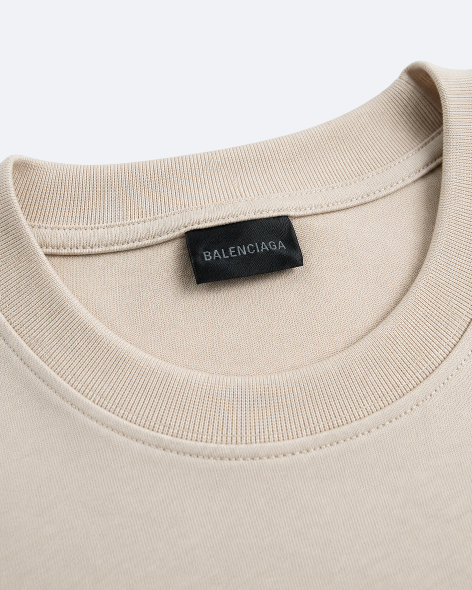 Balenciaga - Yellow Tape Logo T-Shirt - Beige