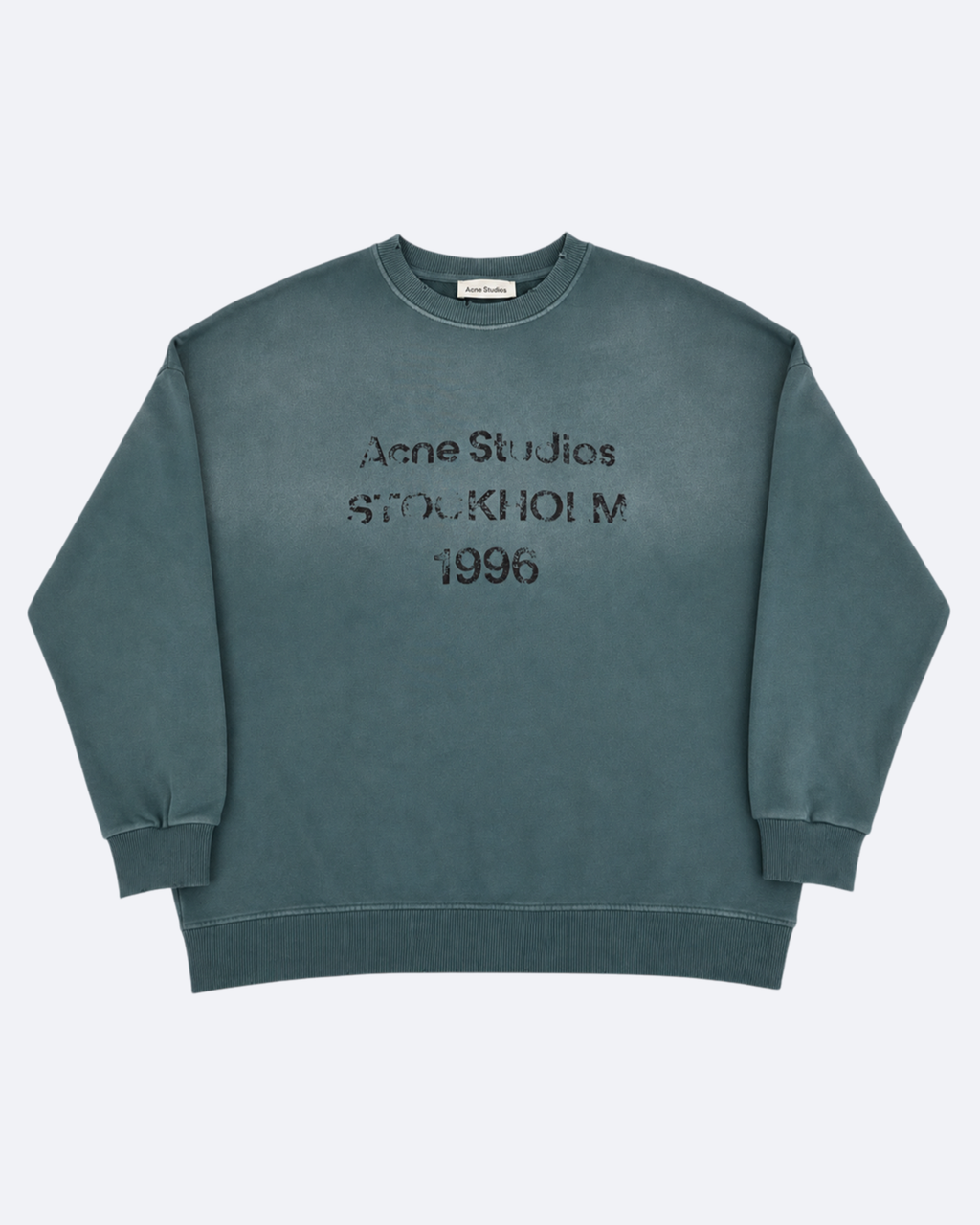 Acne Studios - Logotype Distressed Sweatshirt - Slate Teal