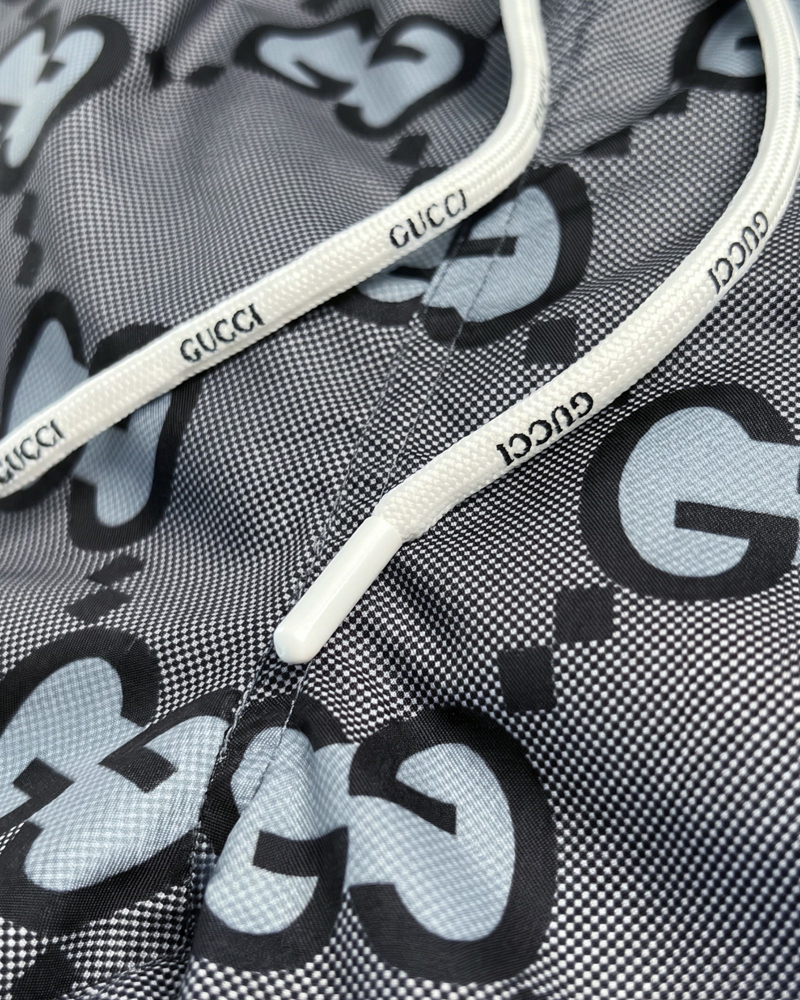 GC - GG Monogram Swim Shorts - Gray