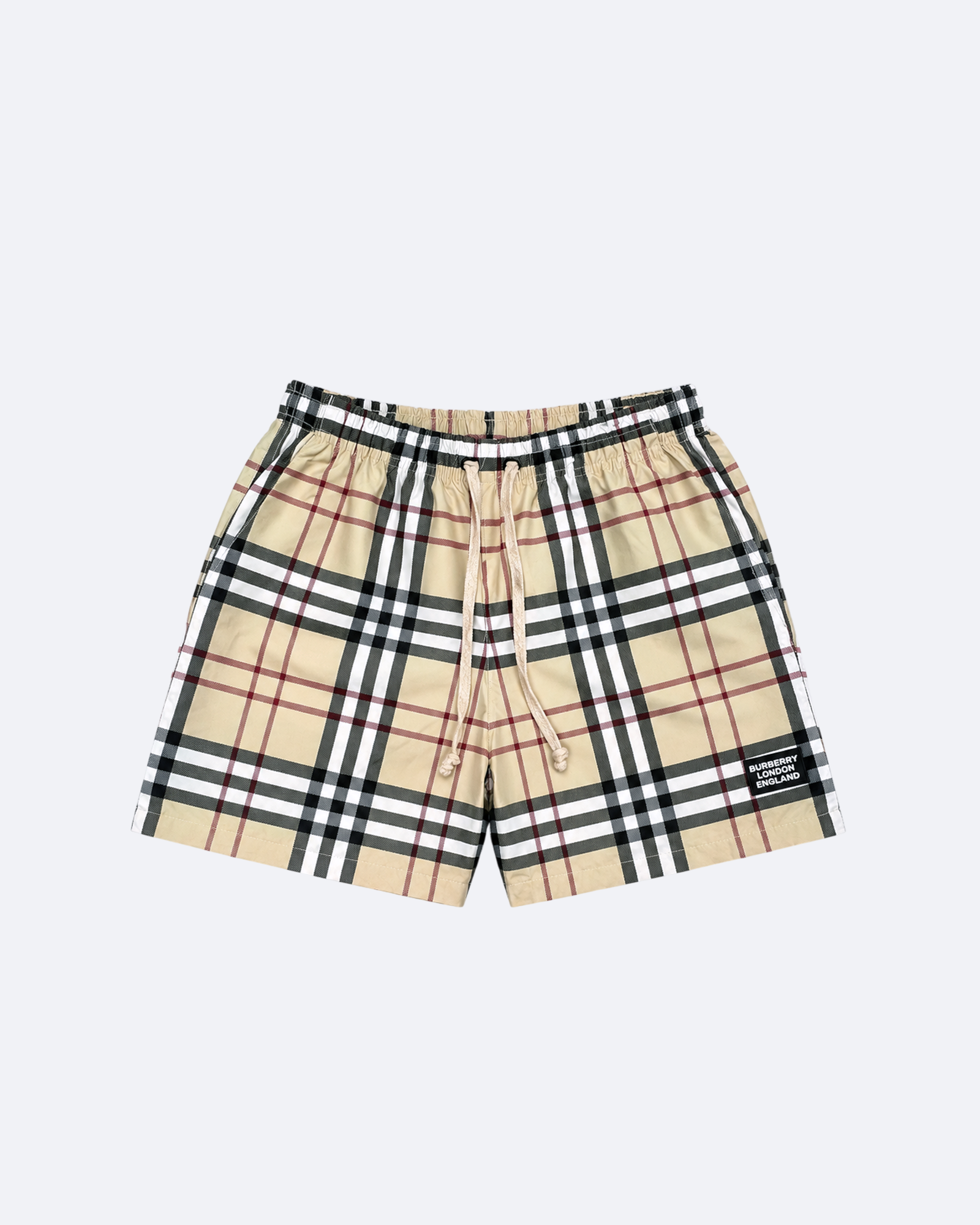 Burberry - Check Pattern Swim Shorts - Beige