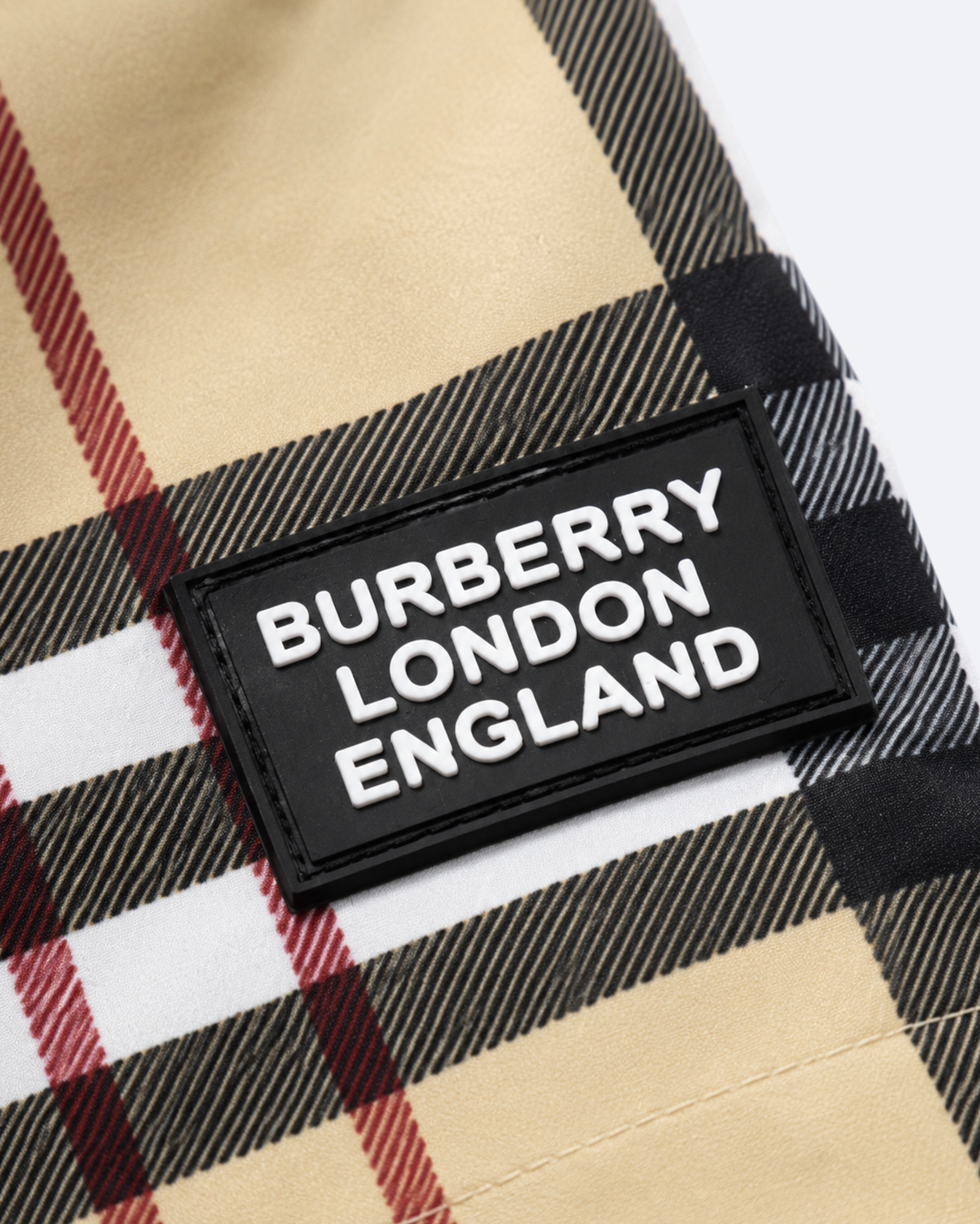 Burberry - Check Pattern Swim Shorts - Beige