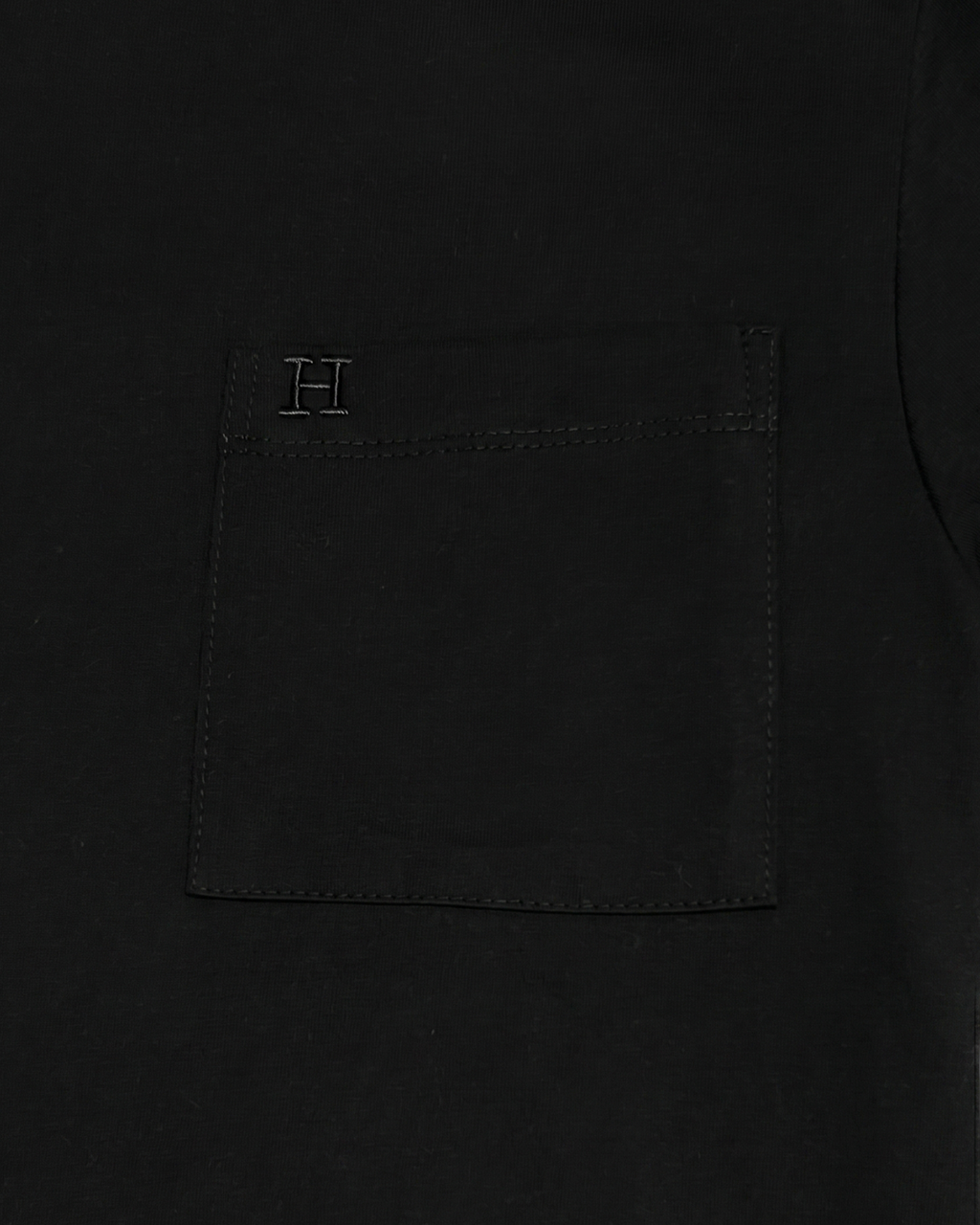 Hermes - Contrast Neckband Pocket T-Shirt - Black