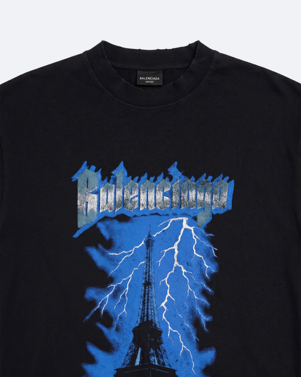 Balenciaga - Paris Lightning Graphic T-Shirt - Black
