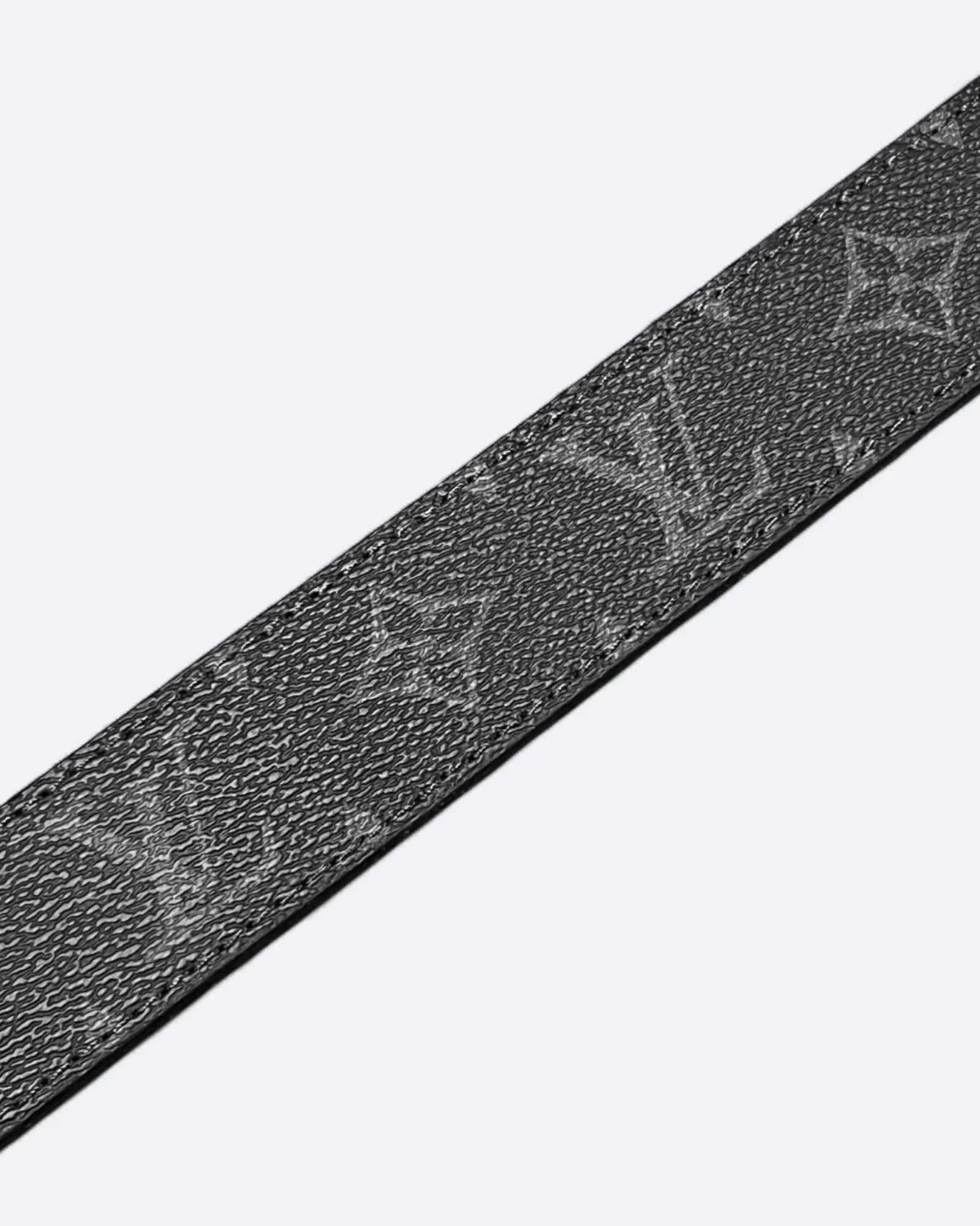 LVTN - LV Black Pattern Belt - Silver
